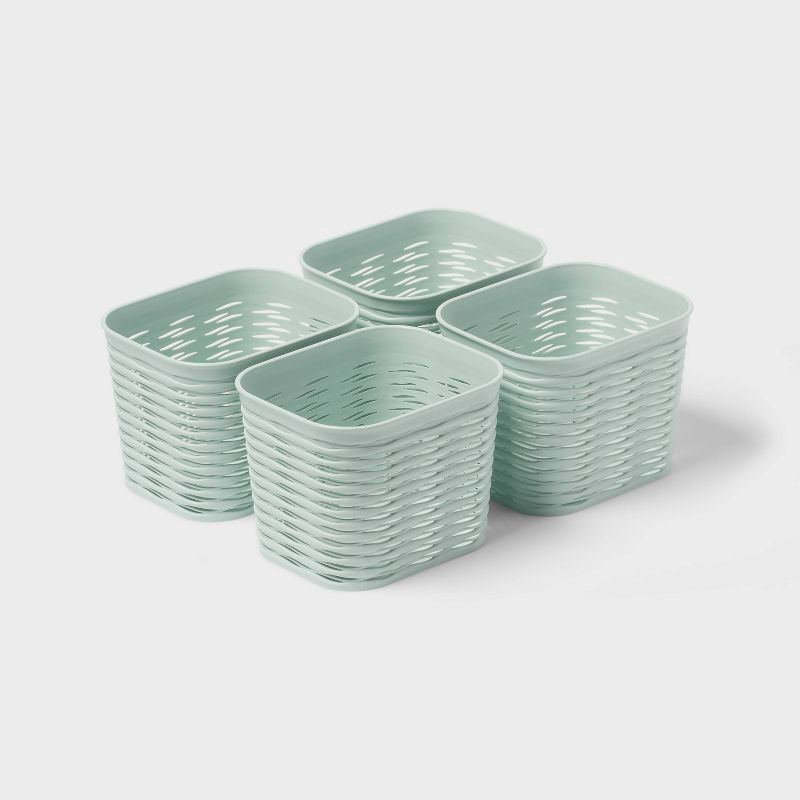slide 1 of 5, 4pk Wave Mini Decorative Basket Mint Green - Brightroom™, 4 ct