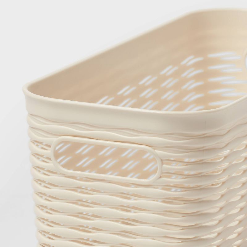 slide 3 of 5, 3pk Wave Half Medium Decorative Baskets Cream - Brightroom™, 3 ct