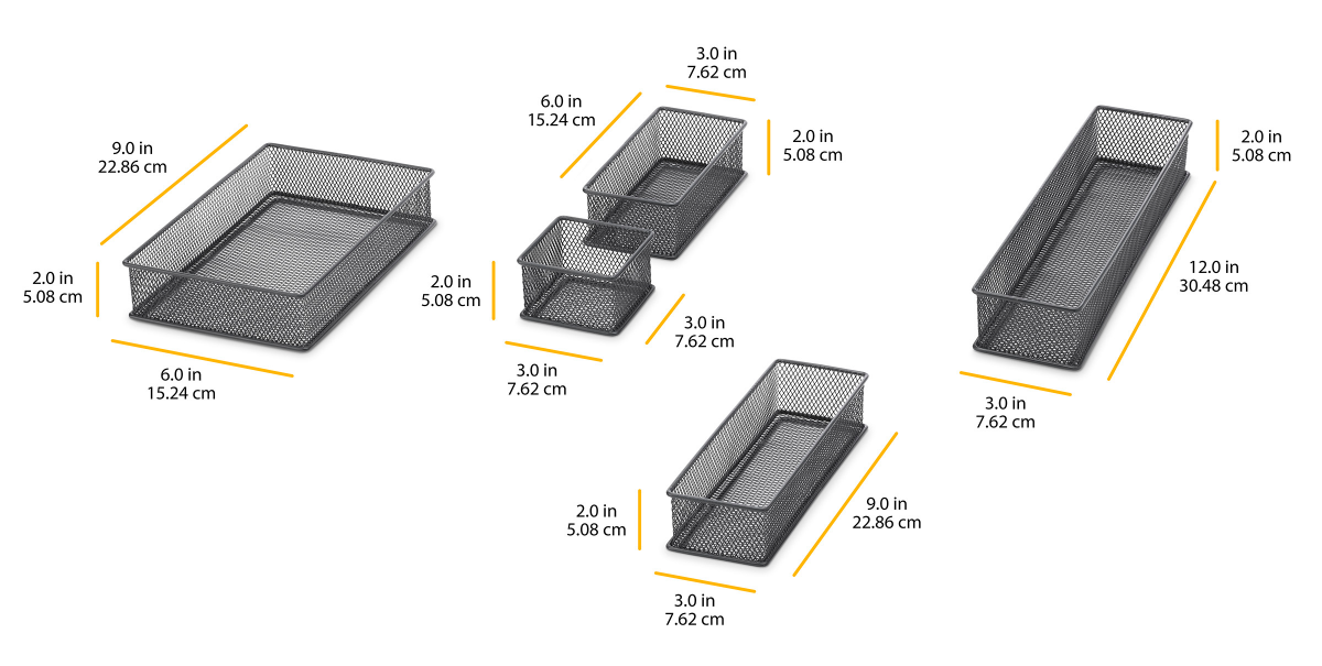 slide 7 of 13, Whitmor Mesh Gray Drawers Organizers 1 ea, 1 ct
