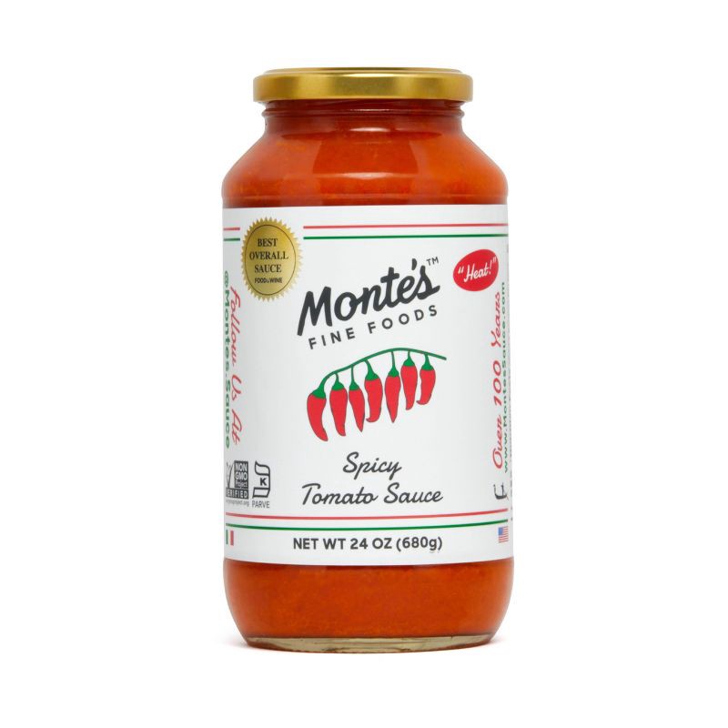 slide 1 of 9, Monte's Spicy Tomato Sauce - 24oz, 24 oz