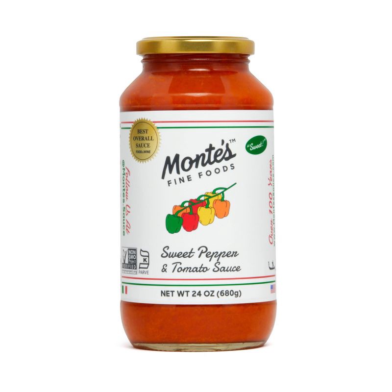 slide 1 of 9, Monte's Sweet Pepper & Tomato Sauce - 24oz, 24 oz