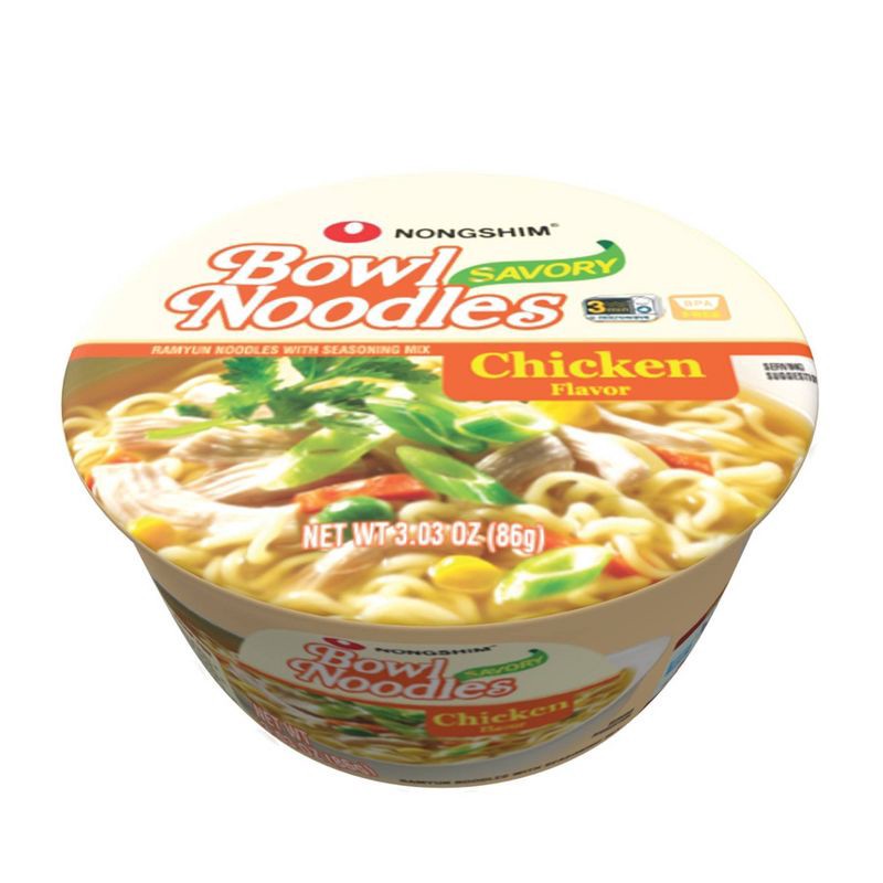 slide 1 of 4, NongShim Chicken Flavor Savory Noodle Bowl - 3.03oz, 3.03 oz