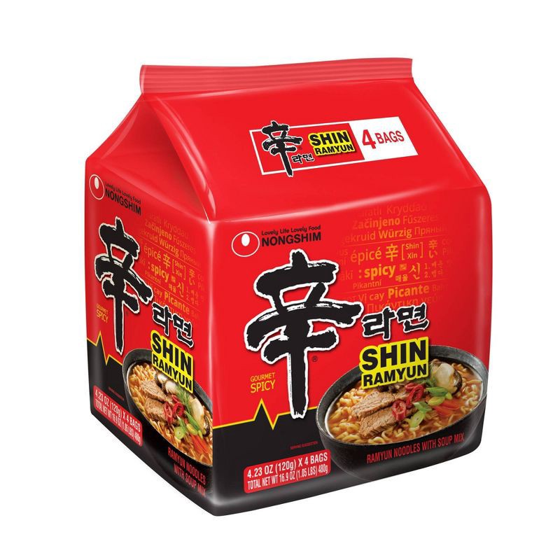 slide 3 of 3, NongShim Spicy Shin Ramyun Soup - 16.9oz/4ct, 4 ct; 16.9 oz