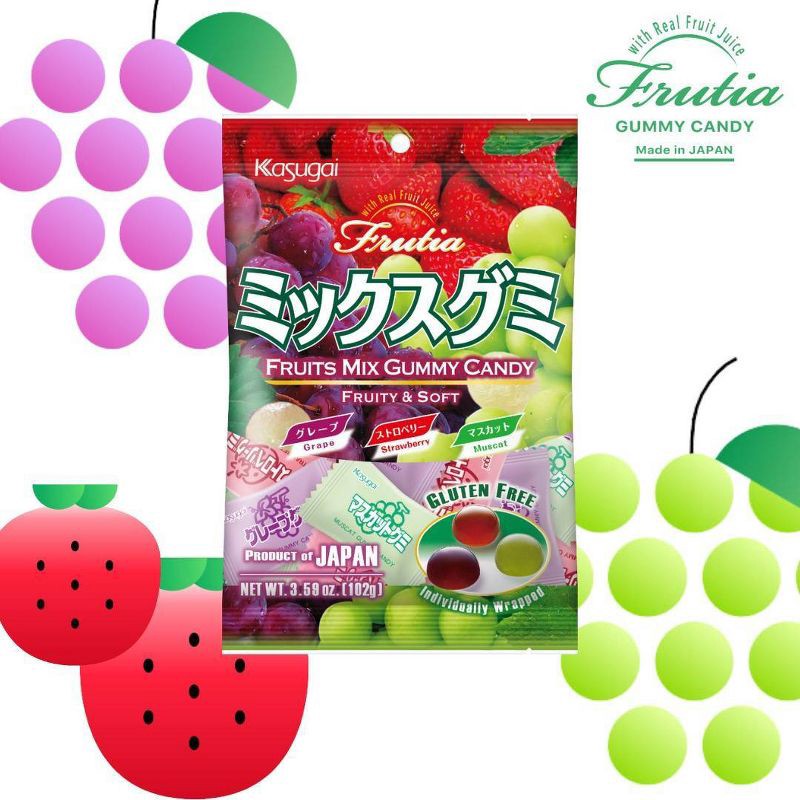 slide 3 of 4, Kasugai Frutia Traditional Mix Gummy Candy - 3.59oz, 3.59 oz