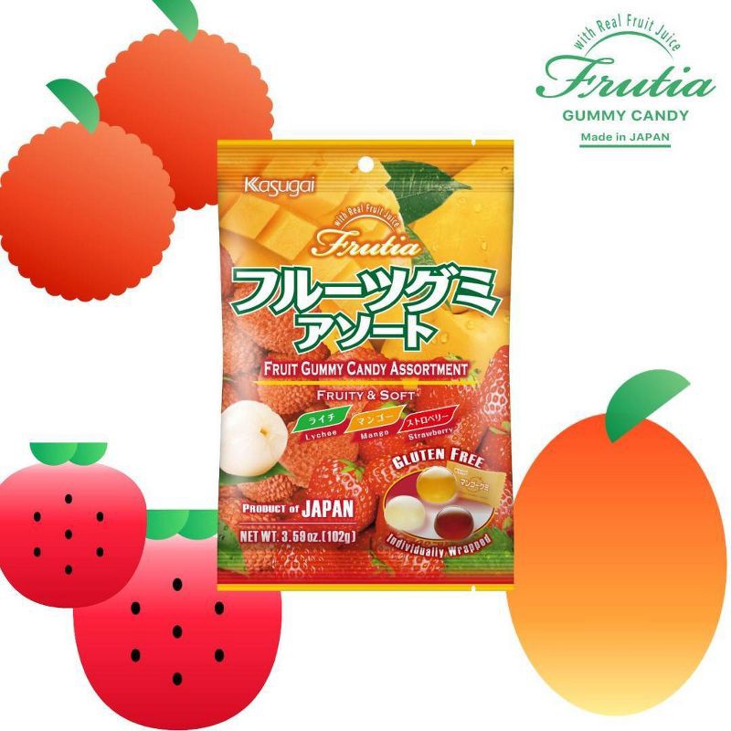 slide 3 of 4, Kasugai Frutia Tropical Mix Gummy Candy - 3.59oz, 3.59 oz