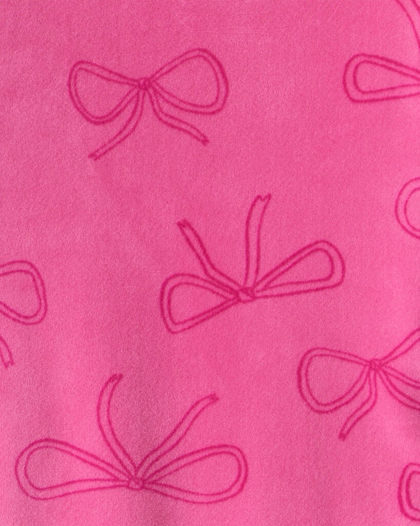 slide 2 of 2, Carter's Carters Toddler Girl Bow Print DreamPlush Long-Sleeve Snug Fit 2-Piece Pajamas - Pink Pink 3T, 2 pc