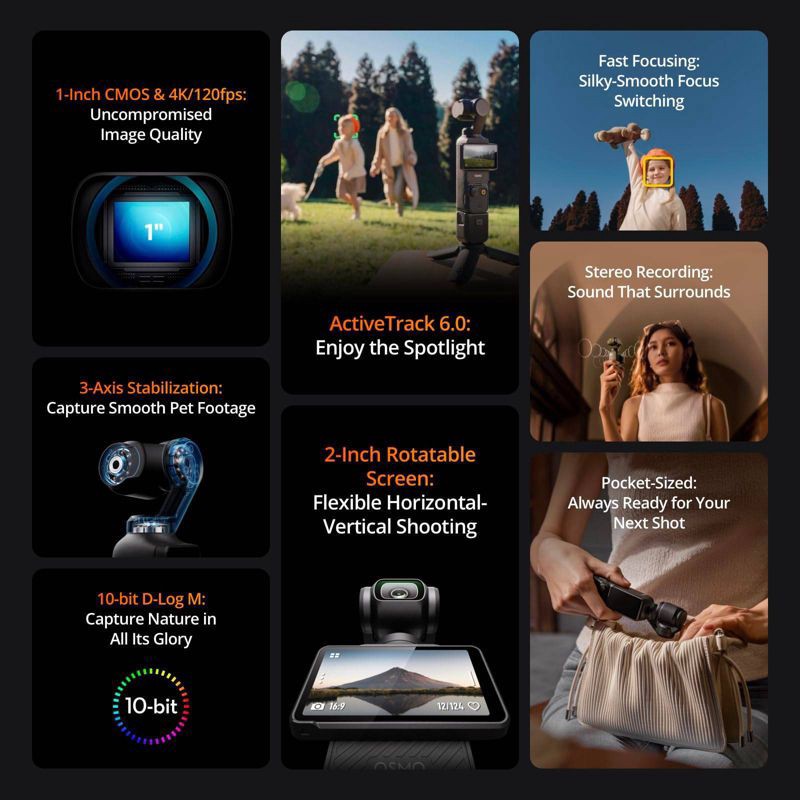 slide 5 of 9, DJI Pocket 3 4K Handheld Camera, 1 ct