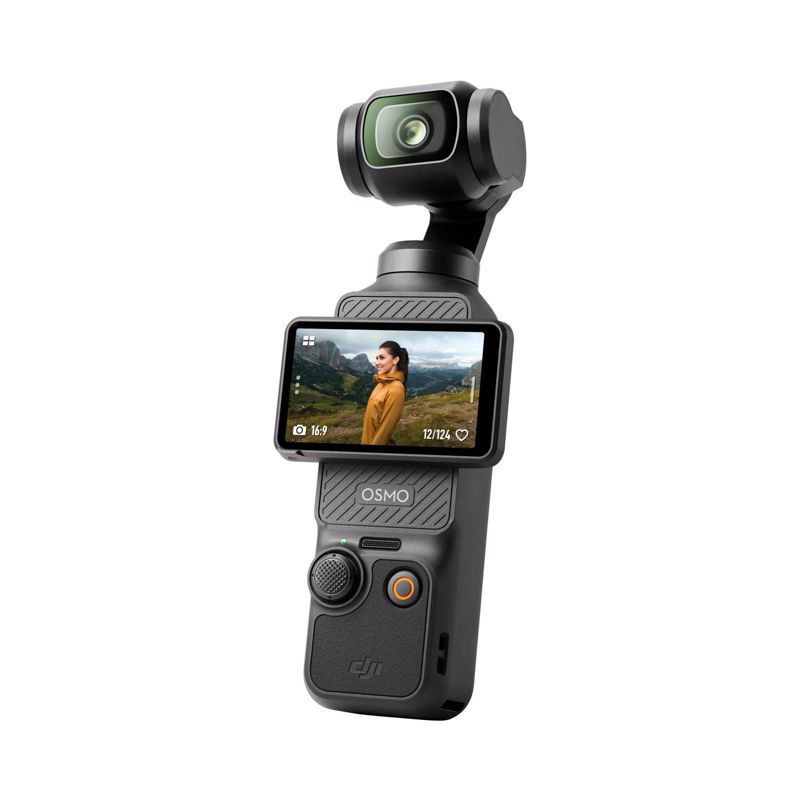 slide 1 of 9, DJI Pocket 3 4K Handheld Camera: USB-C, Image Stabilization, 2" Screen, 1 ct