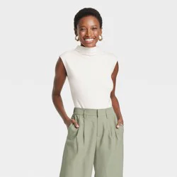 Women's Jersey Knit Tank Top - A New Day™ Cream XS