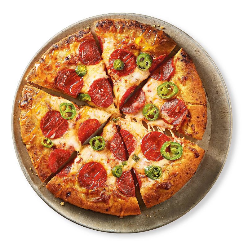 slide 3 of 6, Frozen Wood-Fired Crust Tavern-Style Uncured Pepperoni & Jalapeno Pizza - 15.8oz - Good & Gather™ Collabs | Ann Kim, 15.8 oz