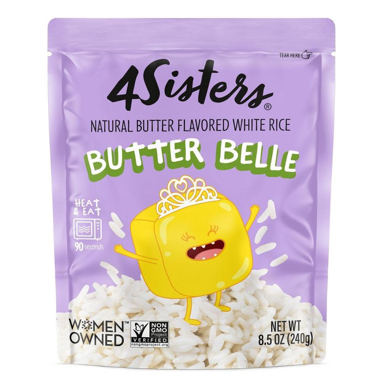 slide 2 of 10, 4Sisters Butter Belle Buttery White Rice Pouch - 8.5oz, 8.5 oz
