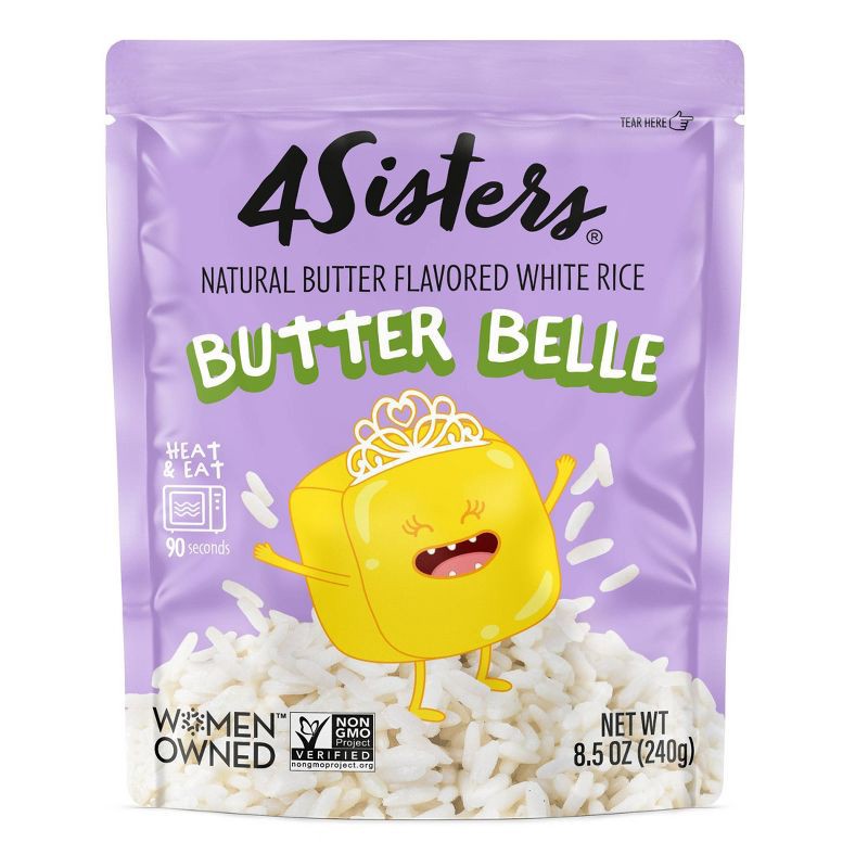 slide 1 of 10, 4Sisters Butter Belle Buttery White Rice Pouch - 8.5oz, 8.5 oz