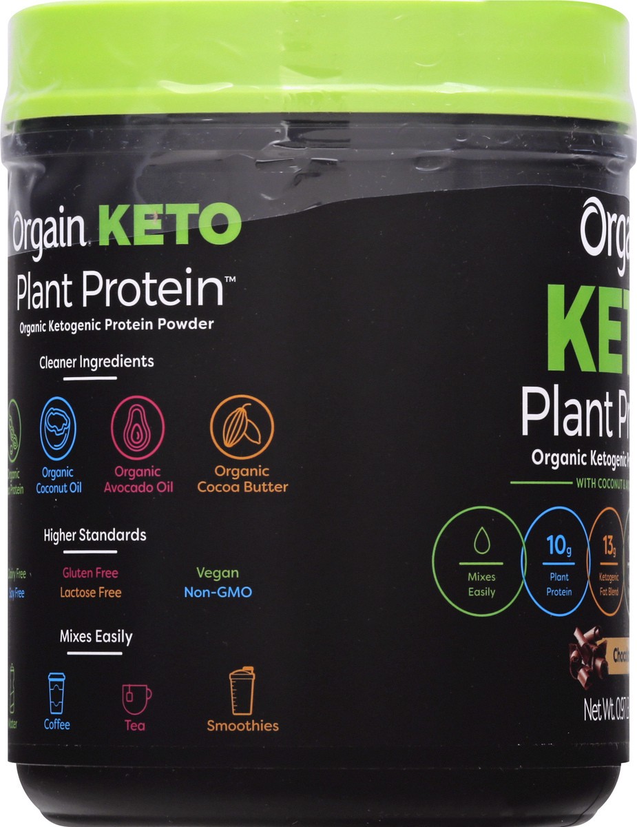 slide 2 of 10, Orgain Organic Vegan Keto 10g Plant Based Protein Powder- Chocolate Flavor, 15.5 oz, 15.5 oz