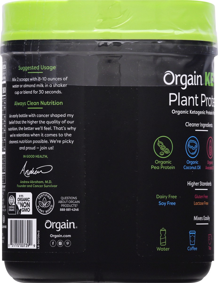 slide 7 of 10, Orgain Organic Vegan Keto 10g Plant Based Protein Powder- Chocolate Flavor, 15.5 oz, 15.5 oz