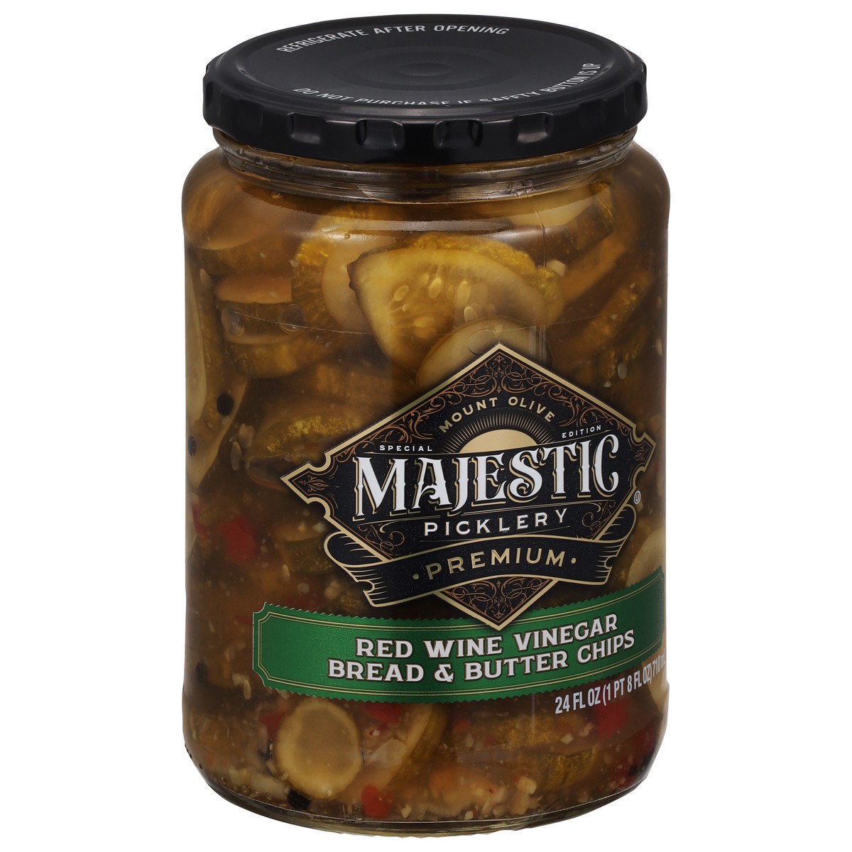 slide 2 of 9, Majestic Picklery Premium Red Wine Vinegar Bread & Butter Pickle Chips - 24 fl oz jar, 24 fl oz