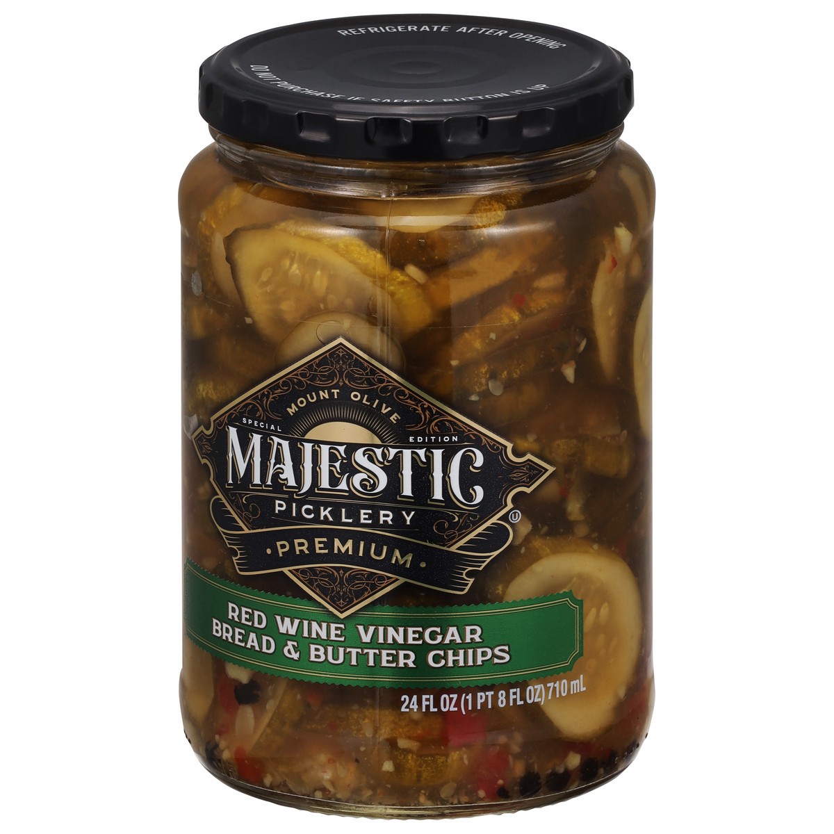 slide 6 of 9, Majestic Picklery Premium Red Wine Vinegar Bread & Butter Pickle Chips - 24 fl oz jar, 24 fl oz