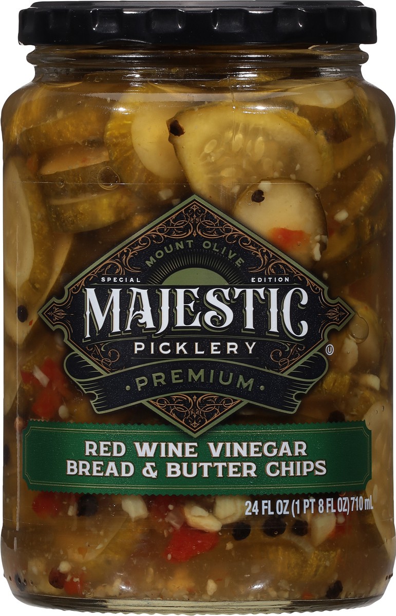 slide 8 of 9, Majestic Picklery Premium Red Wine Vinegar Bread & Butter Pickle Chips - 24 fl oz jar, 24 fl oz