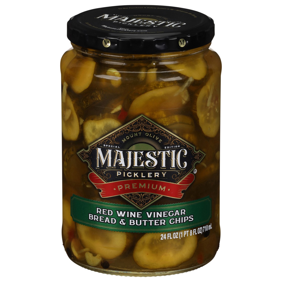 slide 1 of 9, Majestic Picklery Premium Red Wine Vinegar Bread & Butter Pickle Chips - 24 fl oz jar, 24 fl oz