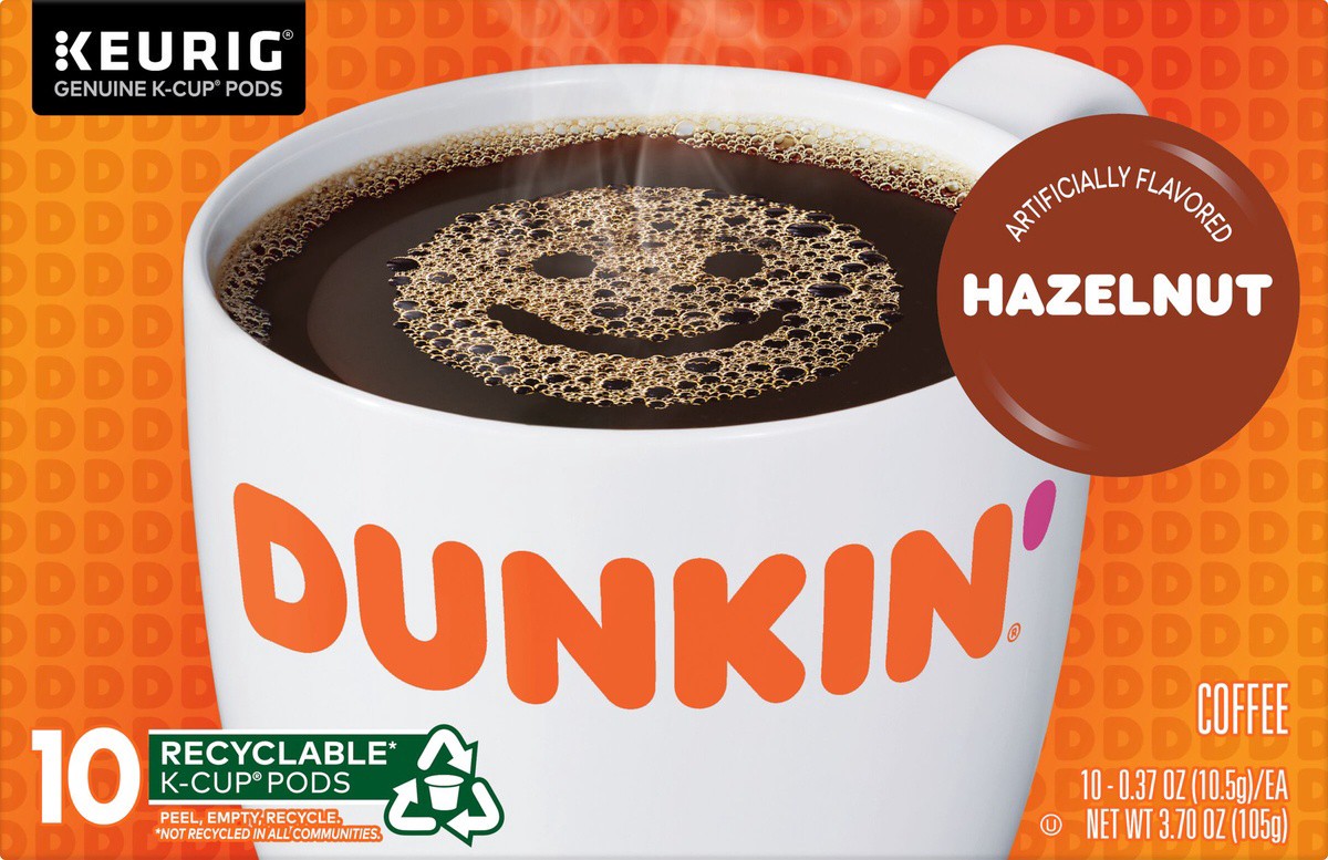 slide 8 of 9, Dunkin' Hazelnut K-Cup Single-Serve Pods, 10 ct