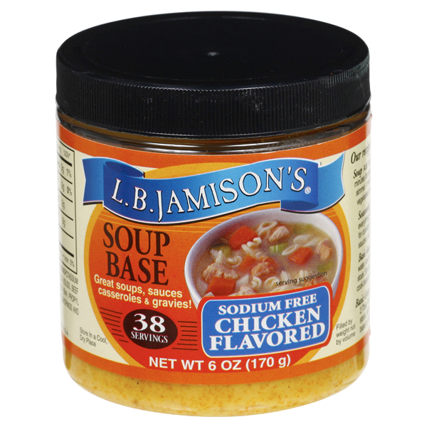 slide 1 of 1, L.B. Jamison's Sodium Free Chicken Flavored Soup Base, 6 oz