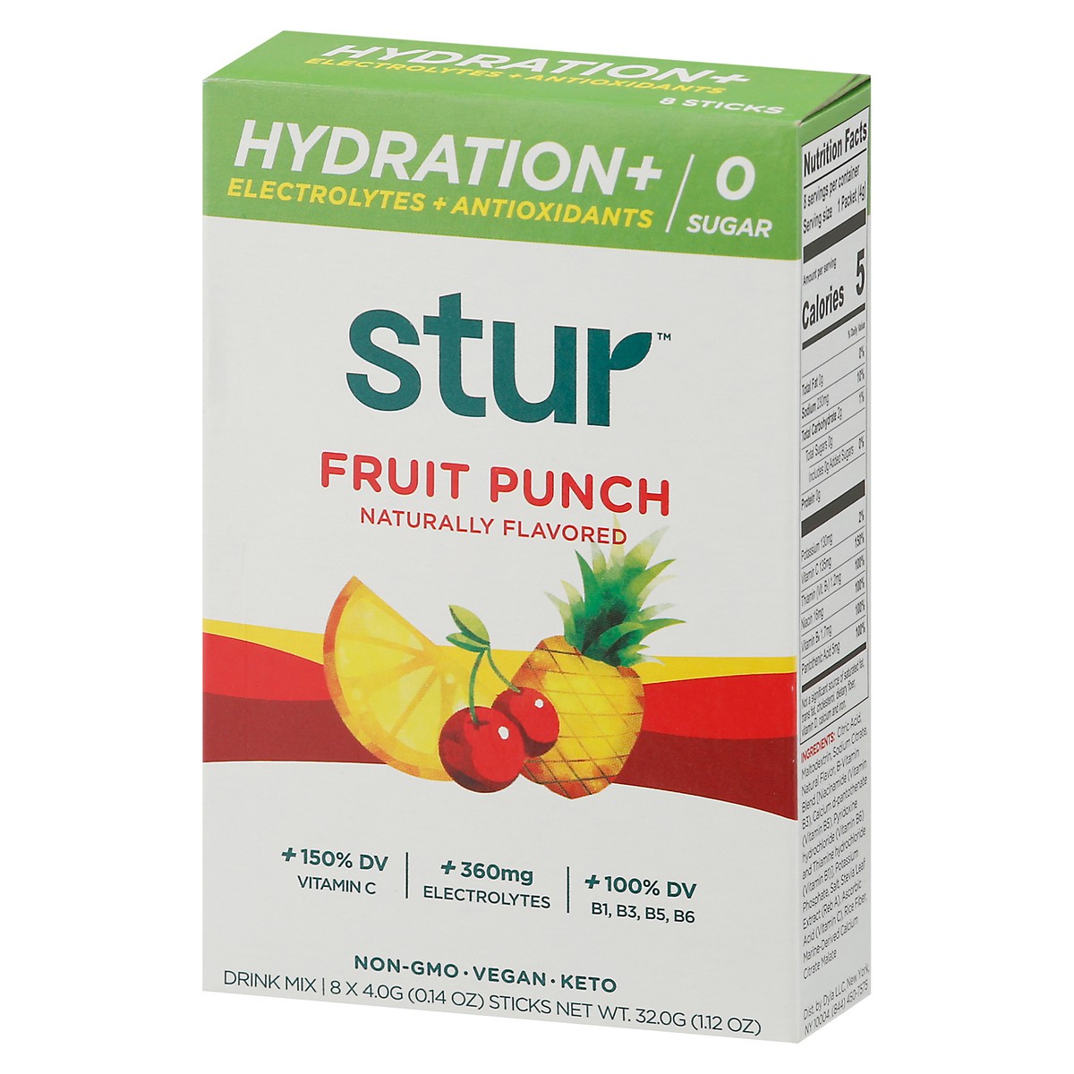 slide 8 of 9, Stur Hydration+ Fruit Punch Drink Mix ea - 8 ct, 8 ct