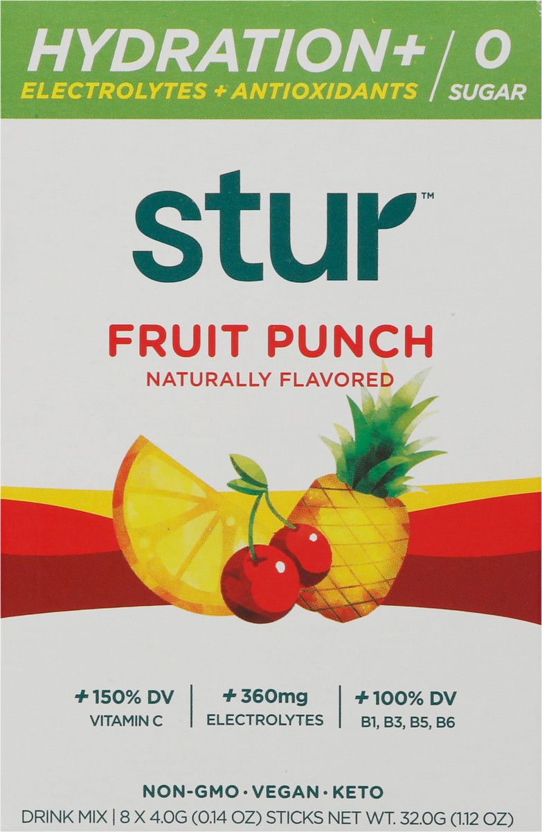 slide 7 of 9, Stur Hydration+ Fruit Punch Drink Mix ea - 8 ct, 8 ct