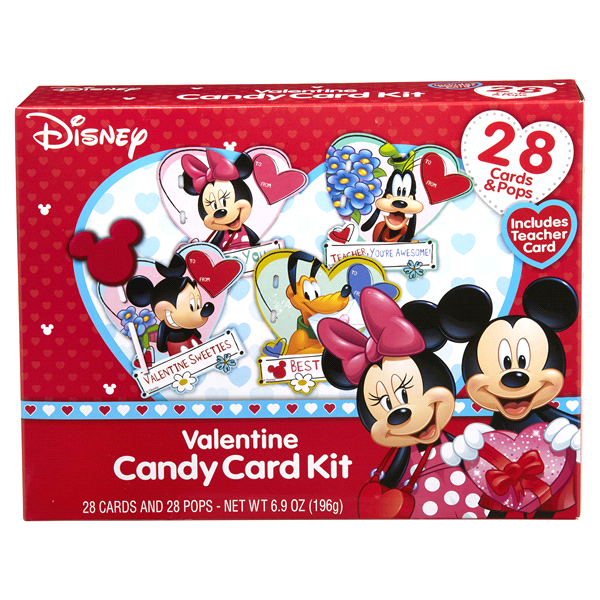 slide 1 of 1, Frankford Candy Valentine Mickey & Friends Candy Card Exchange Kit, 6.9 oz