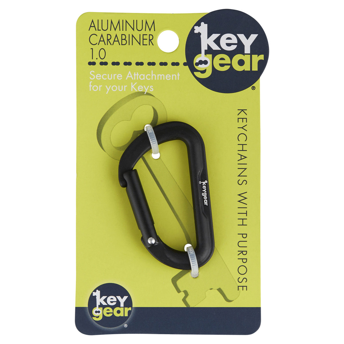 slide 1 of 1, KeyGear Black Aluminium Carabiner, 50-KEY0097-01, 1 ct