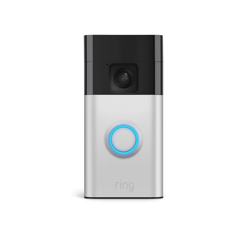 slide 1 of 9, Ring Battery Doorbell with Head-to-Toe HD Video, Live View with Two-Way Talk, and Motion Detection & Alerts - Satin Nickel, 1 ct