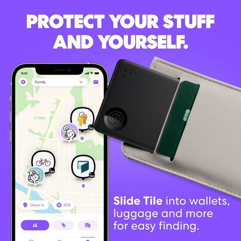 slide 2 of 7, Life360 Tile Slim: Bluetooth Tracker for Apple & Android Devices, 1 ct