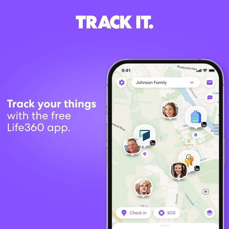 slide 5 of 7, Life360 Tile Slim: Bluetooth Tracker for Apple & Android Devices, 1 ct