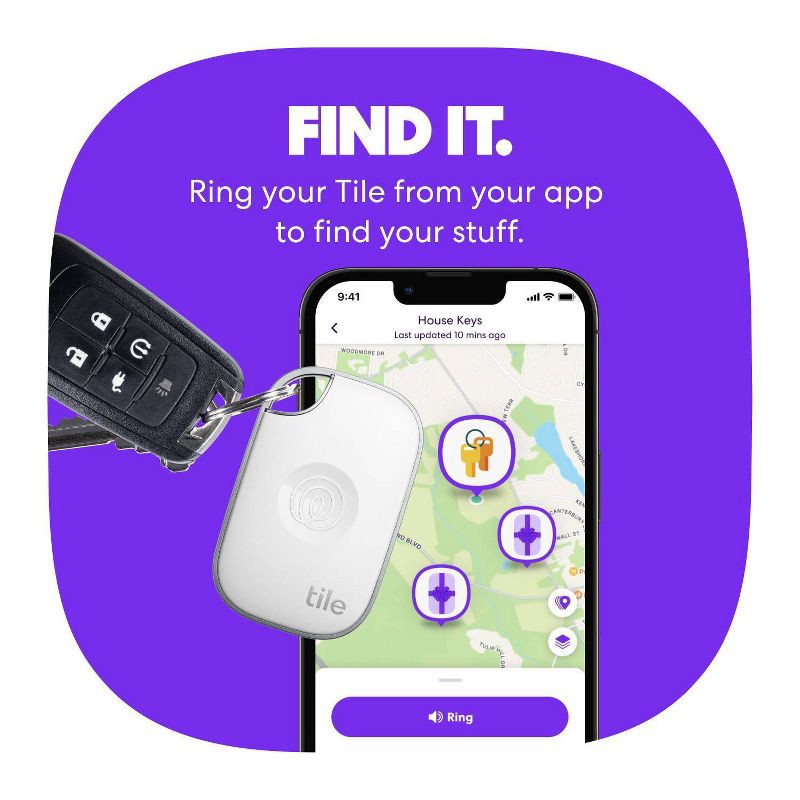 slide 3 of 7, Life360 Tile Pro: Bluetooth Tracker for Apple iOS & Android Devices, 1 ct