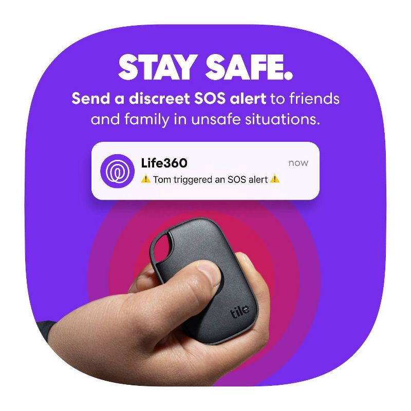 slide 6 of 7, Life360 Tile Pro: Bluetooth Tracker for Apple iOS & Android Devices, 1 ct