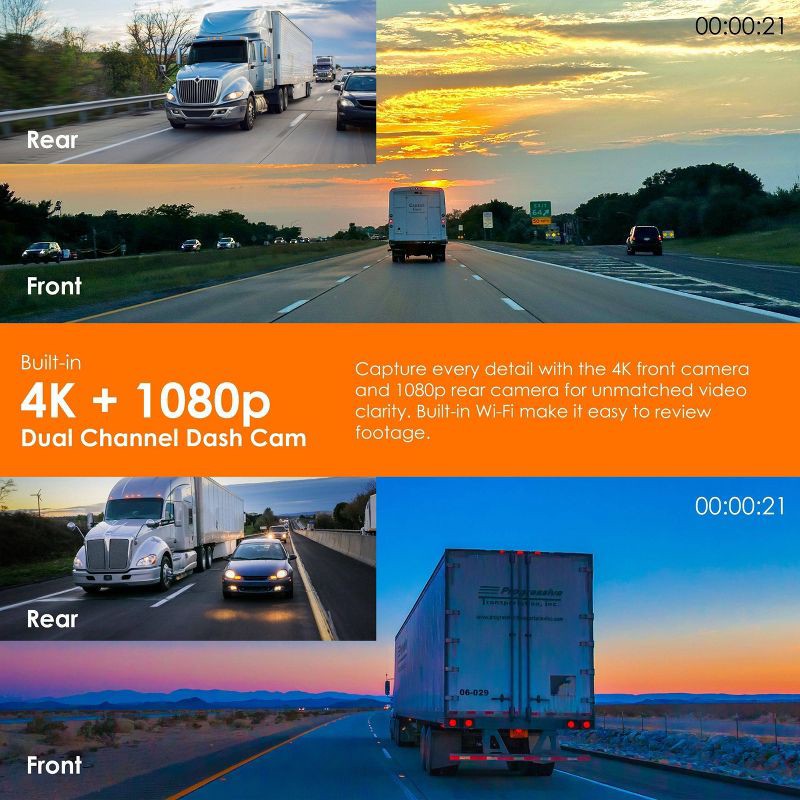 slide 5 of 9, Rexing Wireless Apple CarPlay & Android Auto Display with 4K Dash Cam: Vehicle Electronics Accessory, 1 ct