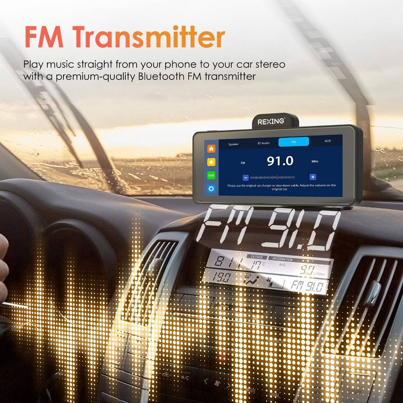 slide 8 of 9, Rexing Wireless Apple CarPlay & Android Auto Display with 4K Dash Cam: Vehicle Electronics Accessory, 1 ct