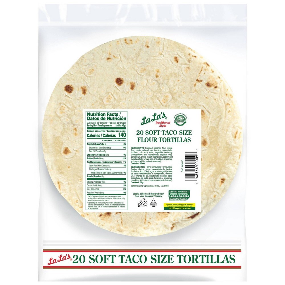 slide 3 of 3, Guerrero La La's By Guerrero Soft Taco tortillas - 20ct, 20 ct