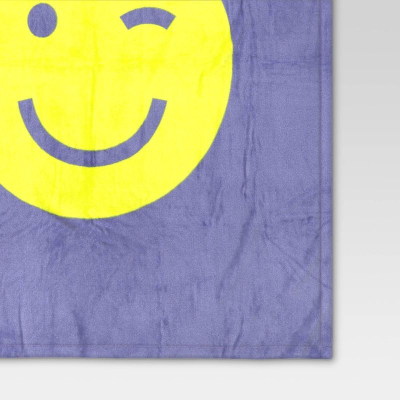 slide 4 of 5, Smiley Chartreuse Flutter Throw Blanket - Room Essentials™: Lightweight Recycled Polyester, 50x60", OEKO-TEX Certified, 1 ct