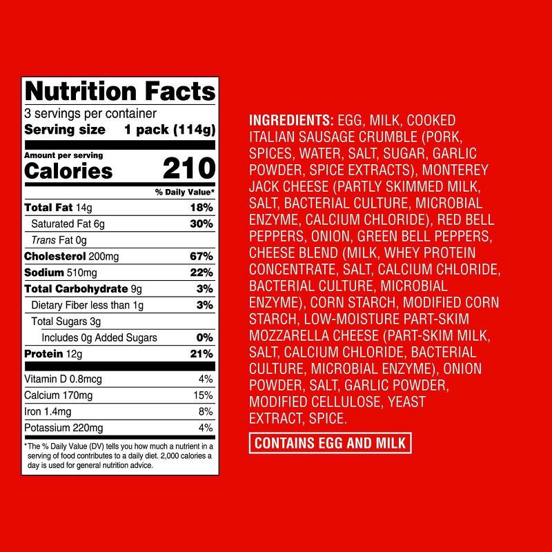 slide 4 of 4, Frozen Sausage Monterey Jack Cheese & Bell Pepper Egg Bites - 12oz - Good & Gather™, 12 oz