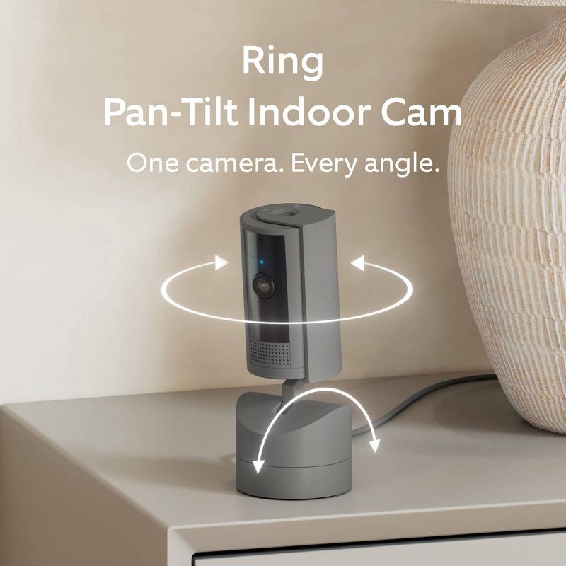 slide 2 of 10, Ring Pan-Tilt Indoor Cam with 360° Horizontal Pan Coverage, Live View, Two-Way Talk, HD Video - Charcoal: Motion Detection, Night Vision, 1 ct