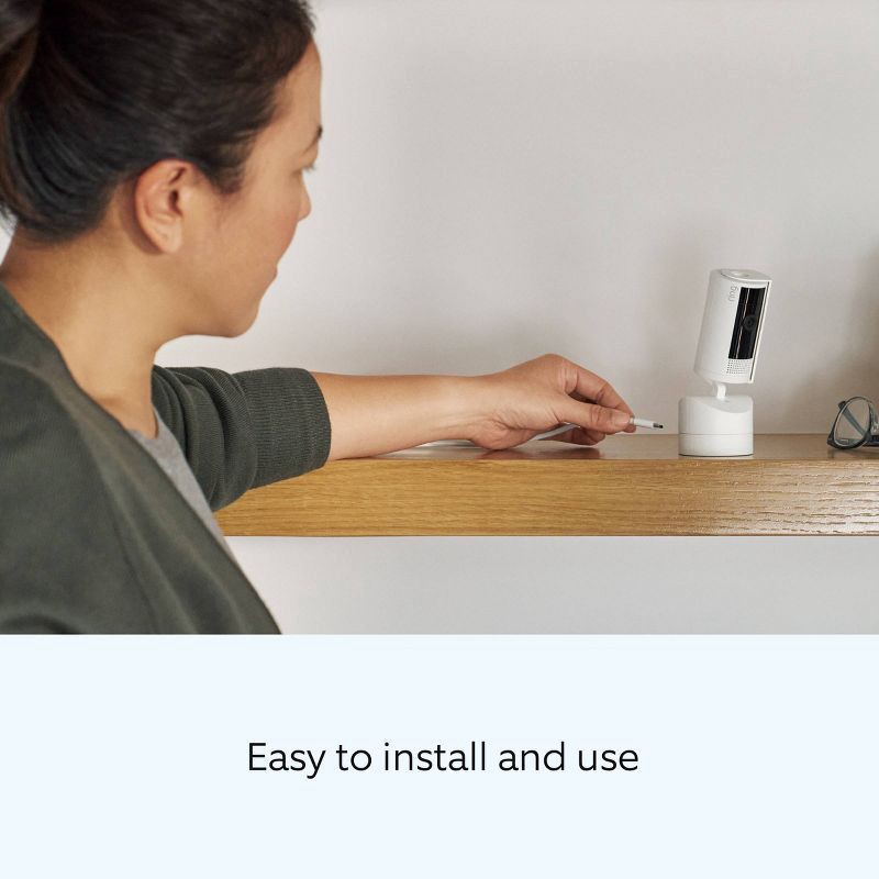 slide 4 of 10, Ring Pan-Tilt Indoor Cam with 360° Horizontal Pan Coverage, Live View, Two-Way Talk, HD Video - Charcoal: Motion Detection, Night Vision, 1 ct