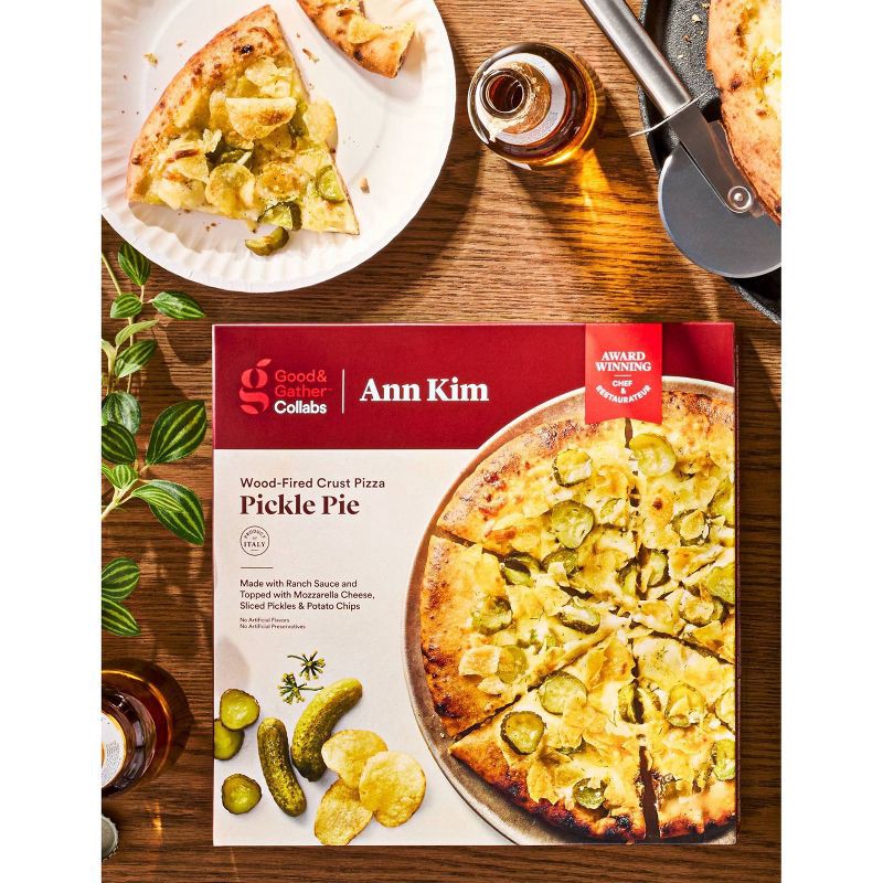 slide 4 of 6, Frozen Wood-Fired Crust Pickle Pie Pizza - 17.1oz - Good & Gather™ Collabs | Ann Kim, 17.1 oz