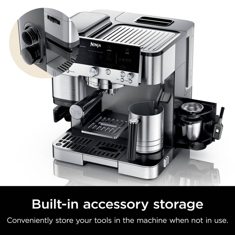 slide 12 of 13, Ninja Luxe Café Premier Series 3-in-1 Espresso, Coffee and Cold Brew Machine ES601: Barista System, Frother, Stainless Steel, 1 ct