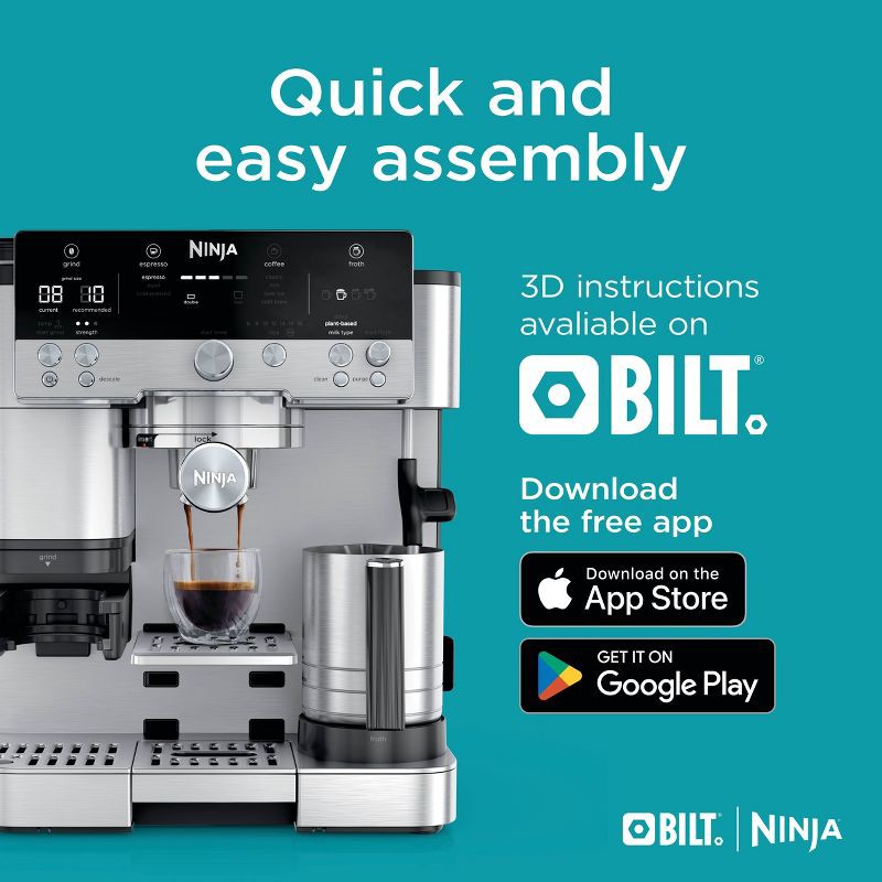 slide 13 of 13, Ninja Luxe Café Premier Series 3-in-1 Espresso, Coffee and Cold Brew Machine ES601: Barista System, Frother, Stainless Steel, 1 ct