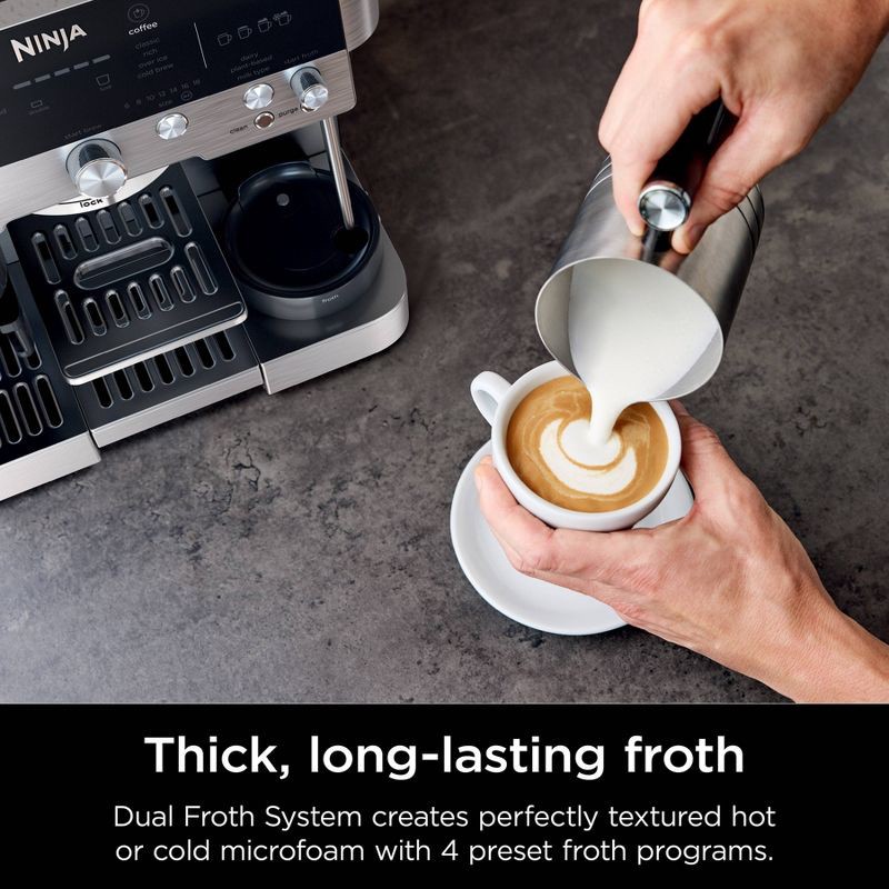 slide 9 of 13, Ninja Luxe Café Premier Series 3-in-1 Espresso, Coffee and Cold Brew Machine ES601: Barista System, Frother, Stainless Steel, 1 ct