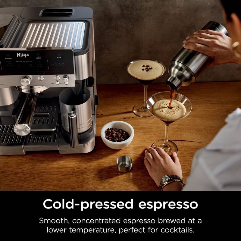 slide 10 of 13, Ninja Luxe Café Premier Series 3-in-1 Espresso, Coffee and Cold Brew Machine ES601: Barista System, Frother, Stainless Steel, 1 ct