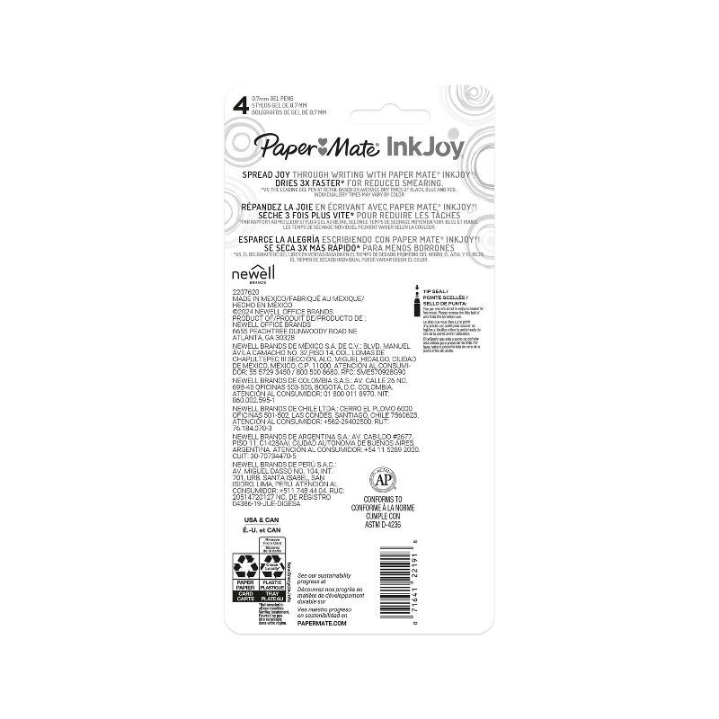 slide 6 of 6, Paper Mate InkJoy 4pk Gel Pens 0.7mm Medium Tip Multicolored Retro, 4 ct