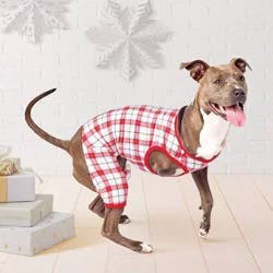 Plaid Microfleece Matching Family Dog Pajamas - Wondershop™ White/Red M