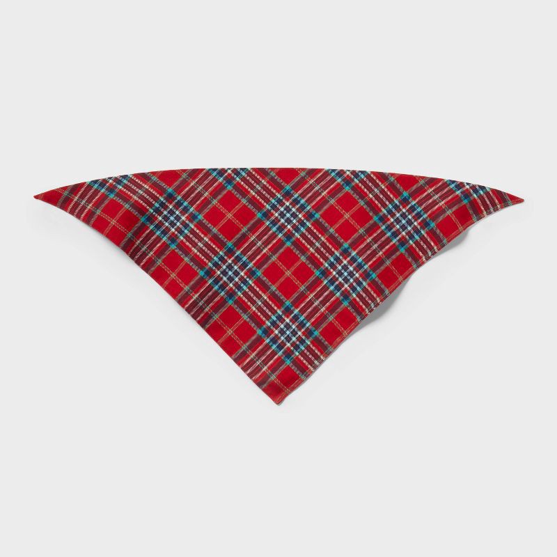 slide 2 of 5, Plaid Matching Family Pajama Dog and Cat Bandana - Wondershop™ Red One Size Fits Most, 1 ct