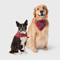 Plaid Matching Family Pajama Dog and Cat Bandana - Wondershop™ Red One Size Fits Most