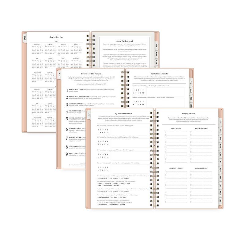 slide 4 of 10, The Everygirl Wellness Planner January - December 2025 5"x8" Weekly/Monthly Wirebound Solid Desert Rose, 1 ct